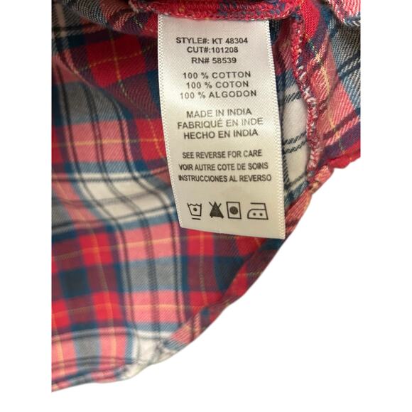 Kut From Kloth Flannel Shirt Plaid Womens Button Up Medium Long Sleeve - Picture 6 of 7